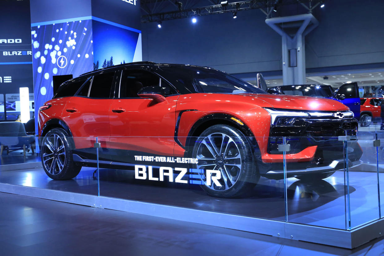 Chevrolet Blazer EV on display at the New York Auto Show, April 6, 2023. (Scott Mlyn / CNBC)