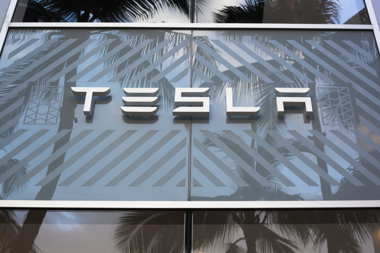 Tesla Sign in Honolulu, Hawaii