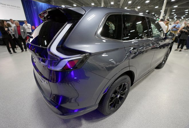 June 5, 2024; Marysville, Ohio, USA; 
Honda announced the launch of production of the CR-V fuel cell electric vehicle Wednesday at the Performance Manufacturing Center.