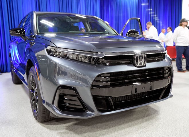 June 5, 2024; Marysville, Ohio, USA; 
Honda announced the launch of production of the CR-V fuel cell electric vehicle Wednesday at the Performance Manufacturing Center.