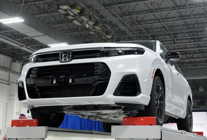 June 5, 2024; Marysville, Ohio, USA; 
Honda announced the launch of production of the CR-V fuel cell electric vehicle Wednesday at the Performance Manufacturing Center.