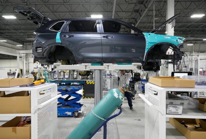 June 5, 2024; Marysville, Ohio, USA; 
Honda announced the launch of production of the CR-V fuel cell electric vehicle Wednesday at the Performance Manufacturing Center.