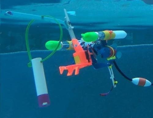 The Mayport Coastal Science Middle School Robotics Club Team Anglerfish's winning underwater robot at work.