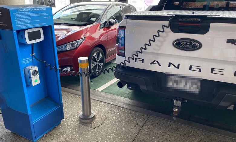 Why this photo of a Ford Ranger has sparked outrage among electric vehicle drivers Why this photo of a Ford Ranger has sparked outrage among electric vehicle drivers