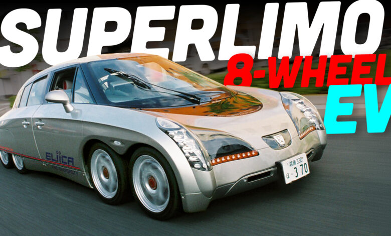 The Eliica Was The Bonkers Eight-Wheeled 230-MPH Electric Limo You Never Knew You Wanted The Eliica Was The Bonkers Eight-Wheeled 230-MPH Electric Limo You Never Knew You Wanted