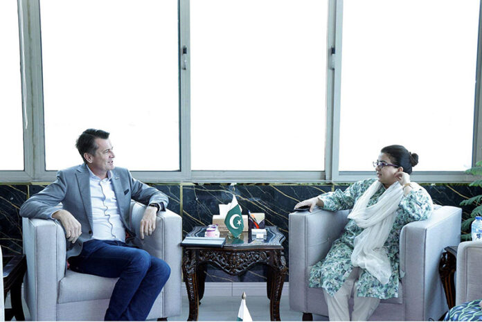 Minister of State for IT and Telecommunication, Ms. Shaza Fatima Khawaja in a meeting with GSMA's Head of Asia Pacific, Julian Gorman