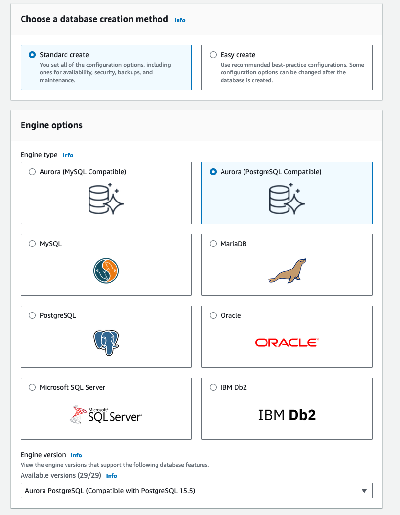 Choose a Database and Engine