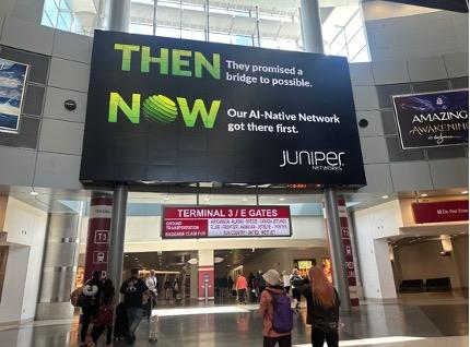 Juniper ad at Las Vegas airport