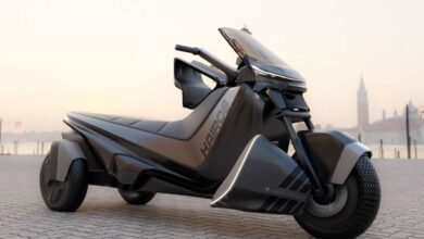 This handsome three-wheeled EV boasts advanced tilting tech to keep it from toppling over – Yanko Design