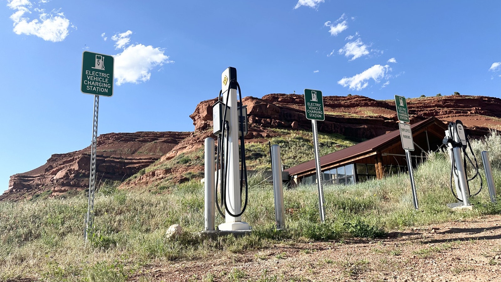 This solar-powered EV charging station on the 5,000-acre Red Canyon Ranch in the middle of nowhere near Lander, Wyoming, was put there as part of a test to see how EVs perform in the brutal Wyoming weather and rugged terrain.