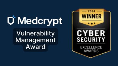 Medcrypt Recognized by Cybersecurity Excellence Award for Excellence in Vulnerability Management