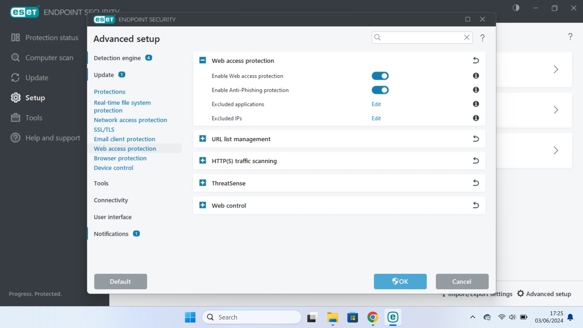 The Eset Protect antivirus dashboard