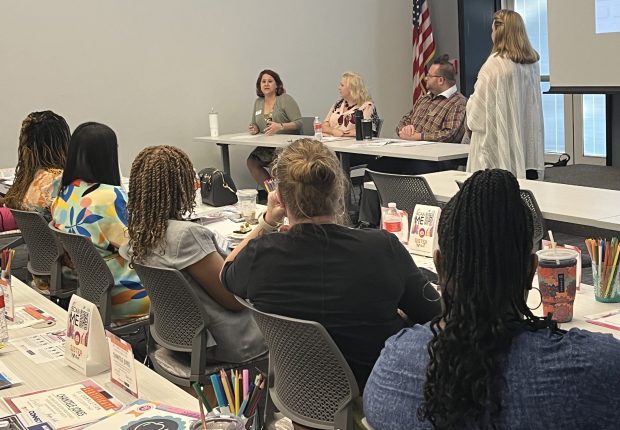 Participants in the Women Business Builder Boot Camp conducted recently at the Velocity Center in Sterling Heights listen to a speaker.PHOTO BY NADIA LAPANSEE