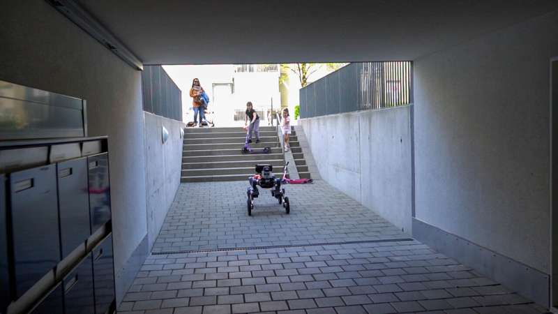 An autonomously navigating wheeled-legged robot