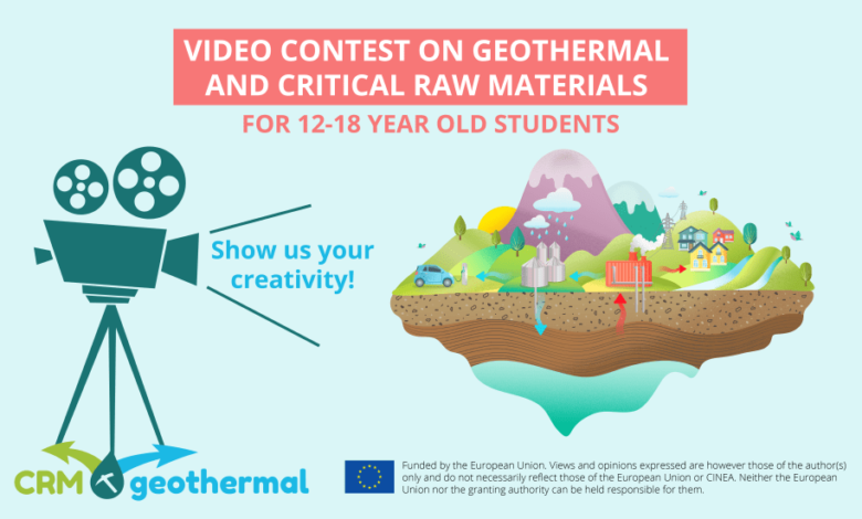 Deadline approaching – Video contest on geothermal and critical raw materials Deadline approaching – Video contest on geothermal and critical raw materials