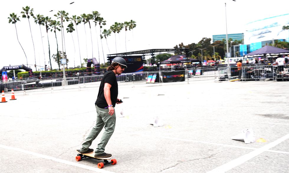 a man skating on the street