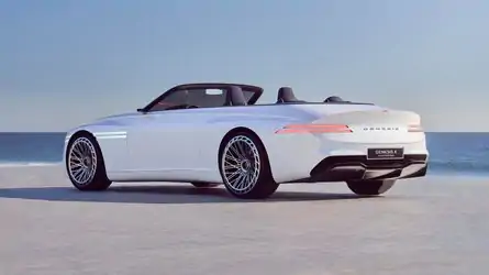 Genesis X Convertible Concept exterior rear three-quarter view