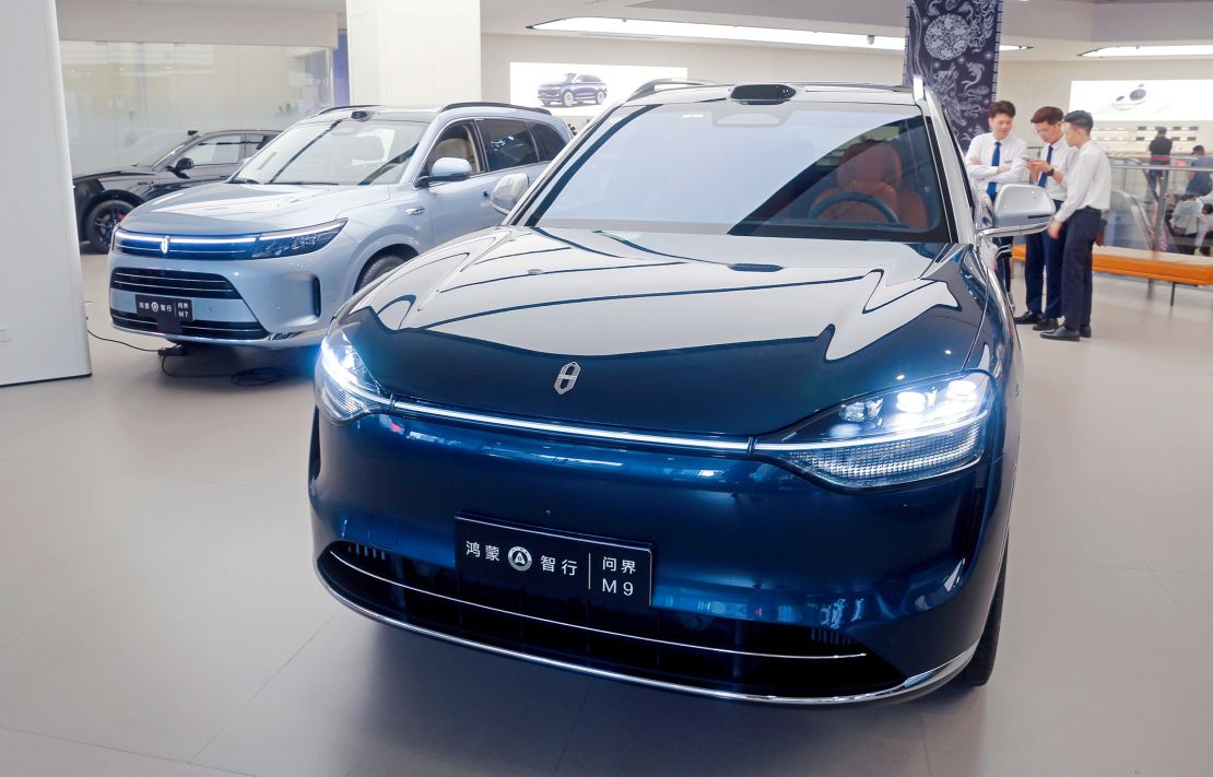 Huawei's AITO M9 electric vehicle was on display in Shanghai on May 19, 2024.