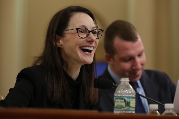 University of Maryland law school professor Danielle Citron and OpenAI Policy Director Jack Clark testify before the House Intelligence Committee about 'deepfakes,' digitally manipulated video and still images, during a hearing in the Longworth House Office Building on Capitol Hill June 13, 2019 in Washington, DC. (Photo by Chip Somodevilla/Getty Images)