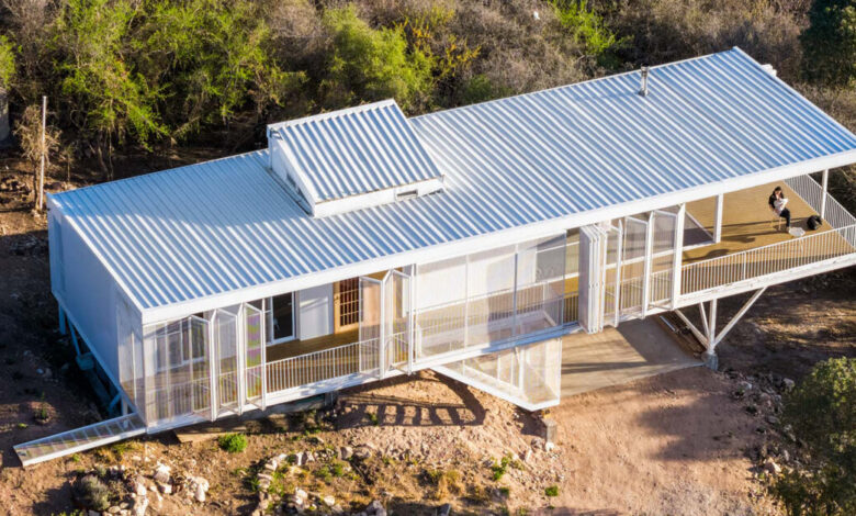 zayat arquitectura encases ‘house in the clouds’ with perforated panels in argentina zayat arquitectura encases ‘house in the clouds’ with perforated panels in argentina