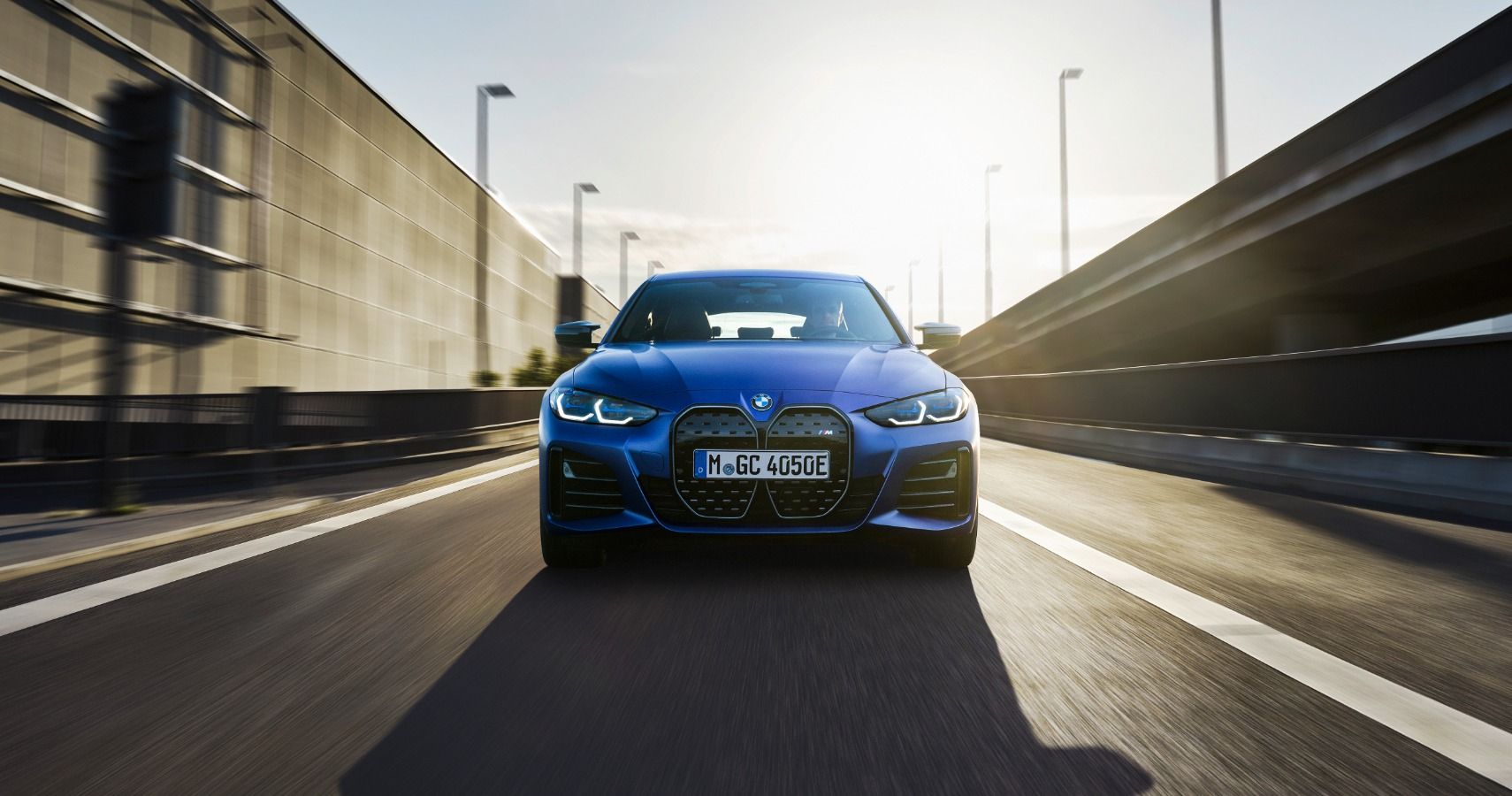 The front end of the 2023 BMW i4 M50. 