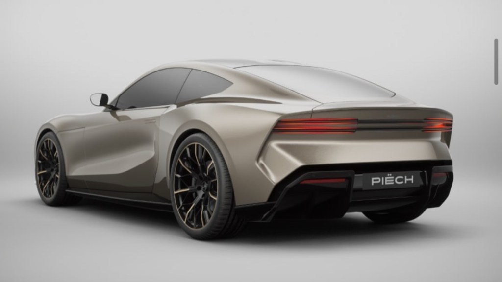 A rear 3/4 view of the Piëch Automotive GT concept