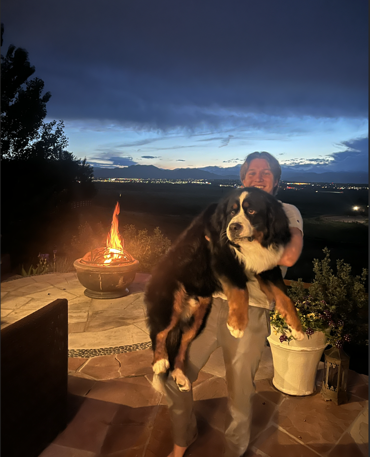 Landon With His Dog