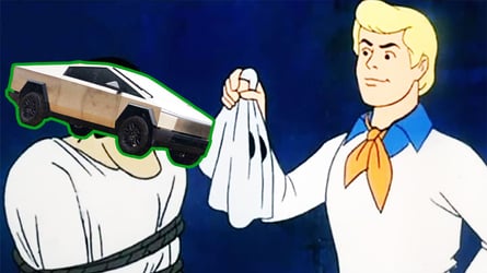 Tesla Cybertruck mask reveal from Scooby Doo