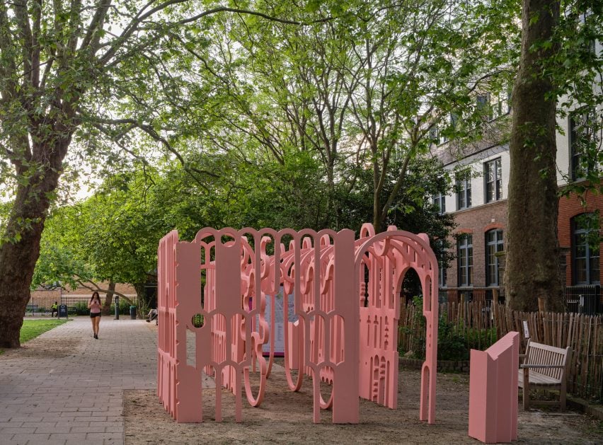 Pavilion made from interconnected arches