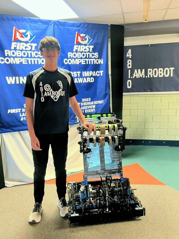 Robotics and the students who run them will be a big part of the STEAM Expo. Shown here is Alex Henderson, a junior at the International Academy of Macomb (IAM) and the driver of I.AM.Robot - FRC Team 4810. Photo courtesy of IAM