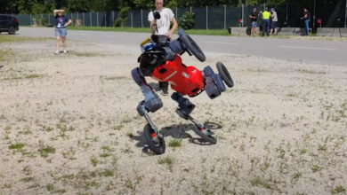 Hybrid humanoid robot dog takes on steps, streets, sidewalks independently