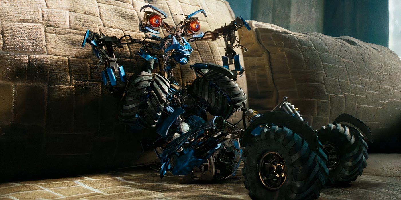 Wheelie laying on the couch in Transformers: Dark of the Moon